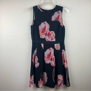 Ann Taylor floral dress fit & flare sleeveless garden party size 6P Easter